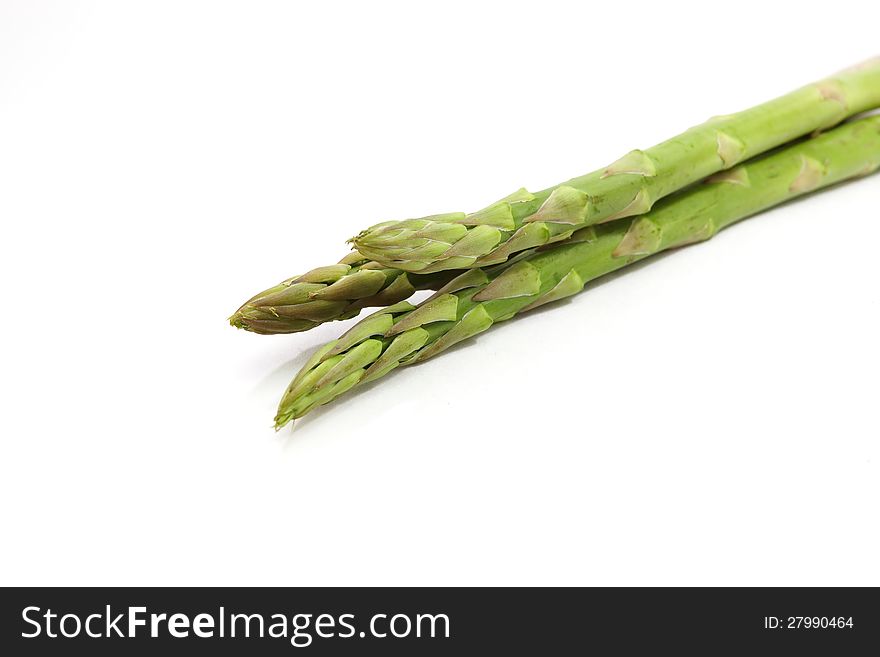 Asparagus on the white background