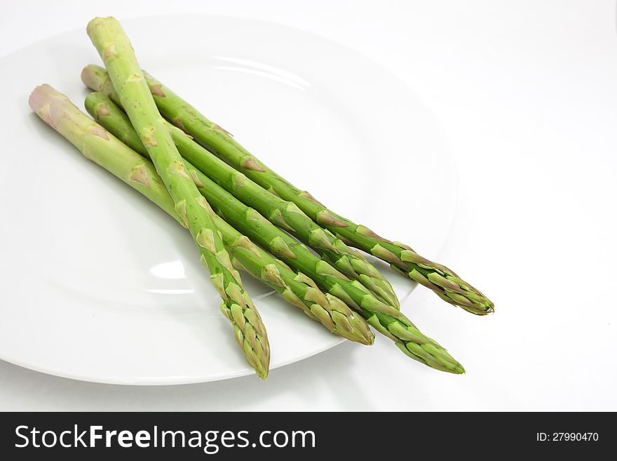 Asparagus on the white background