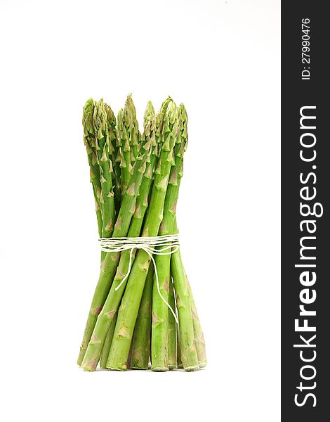 Asparagus on the white background