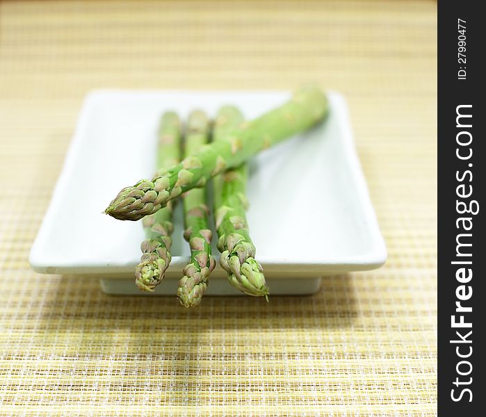 Asparagus on the white background