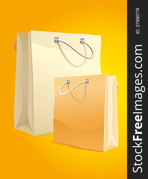 Packaging for products on a yellow background. Packaging for products on a yellow background