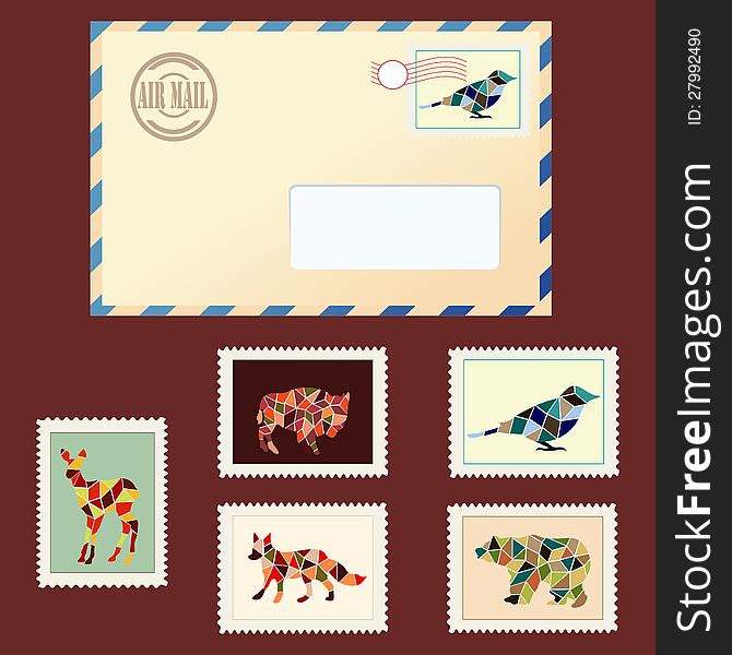 Envelope and stamps