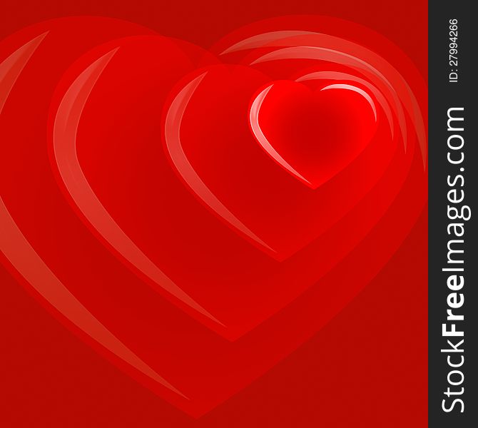 St. Valentine's Day red background with heart and place for text. St. Valentine's Day red background with heart and place for text