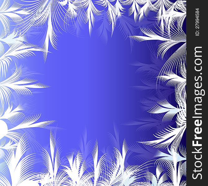 Winter ornamental frame background with copy space.