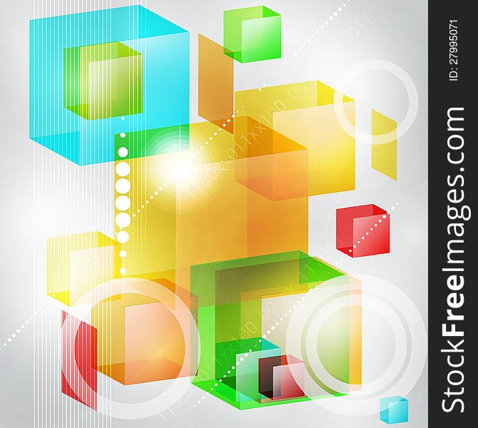 Abstract vector background of 3d cubes. Abstract vector background of 3d cubes.