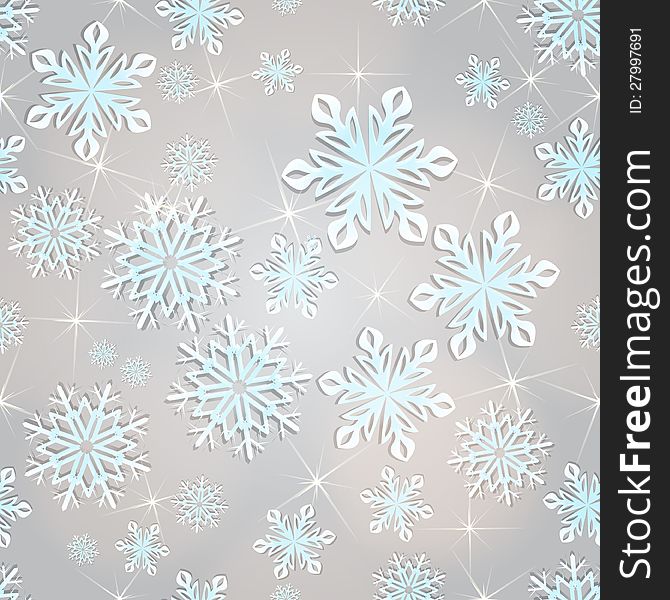 Seamless snowflakes vector background for winter and christmas theme. Seamless snowflakes vector background for winter and christmas theme.