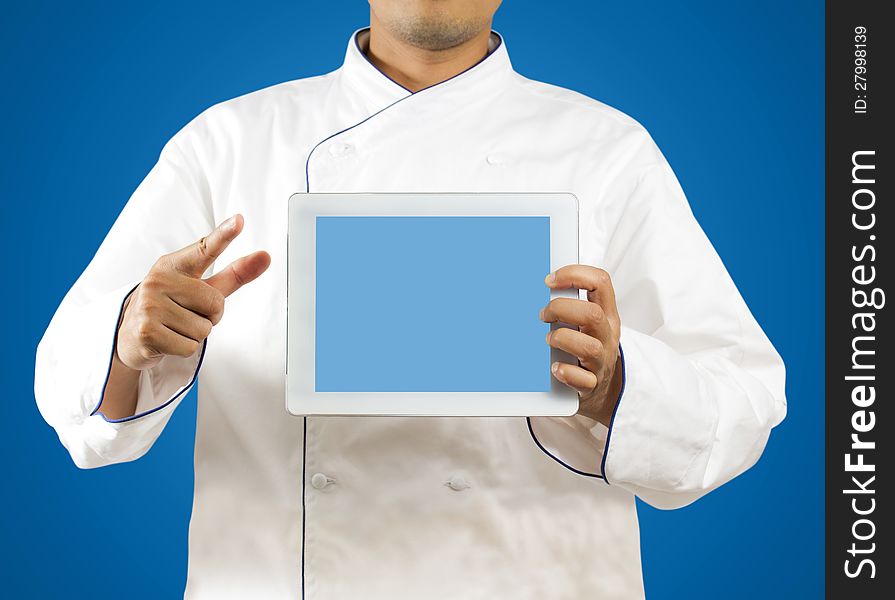 Chef Showing A Digital Tablet