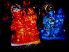 TWO GANAPATIS-THE ANCIENT HINDU ELEPHANT GOD-THE GANESH Stock Image TWO GANAPATIS-THE ANCIENT HINDU ELEPHANT GOD-THE GANESH Stock Image