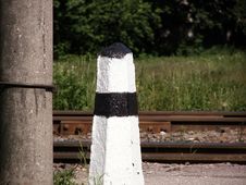 Railroad Post Stock Image