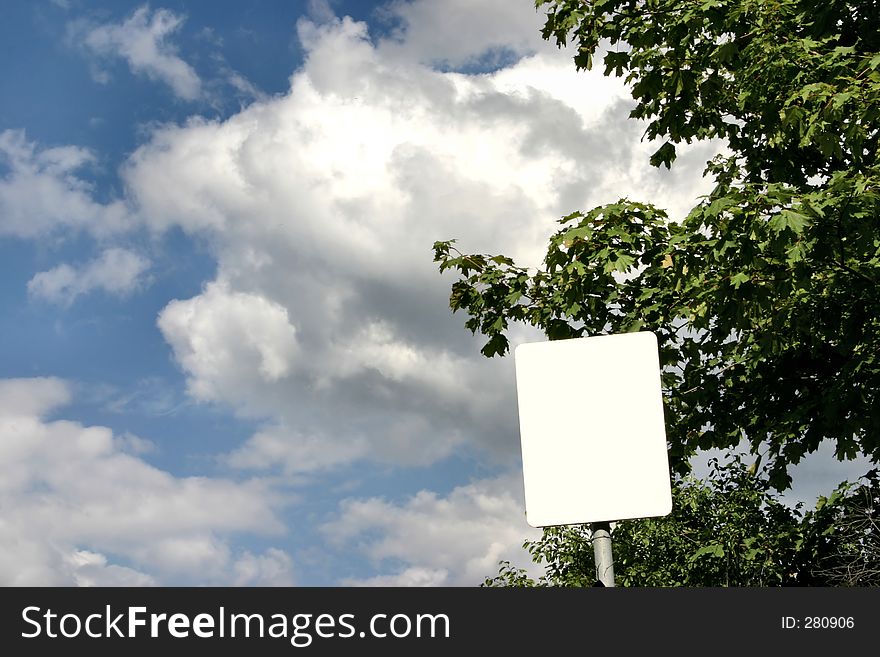 Empty Sign Post Against The Sky