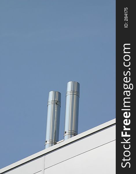 Two Stainless Steel Ventilation Chimneys