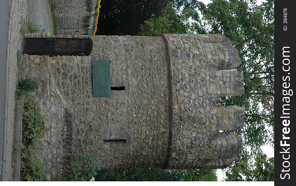 Stone tower in Obrigheim, Germany. Stone tower in Obrigheim, Germany