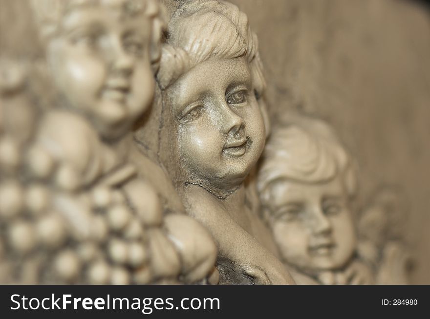 Cherub Angels in stone plaque