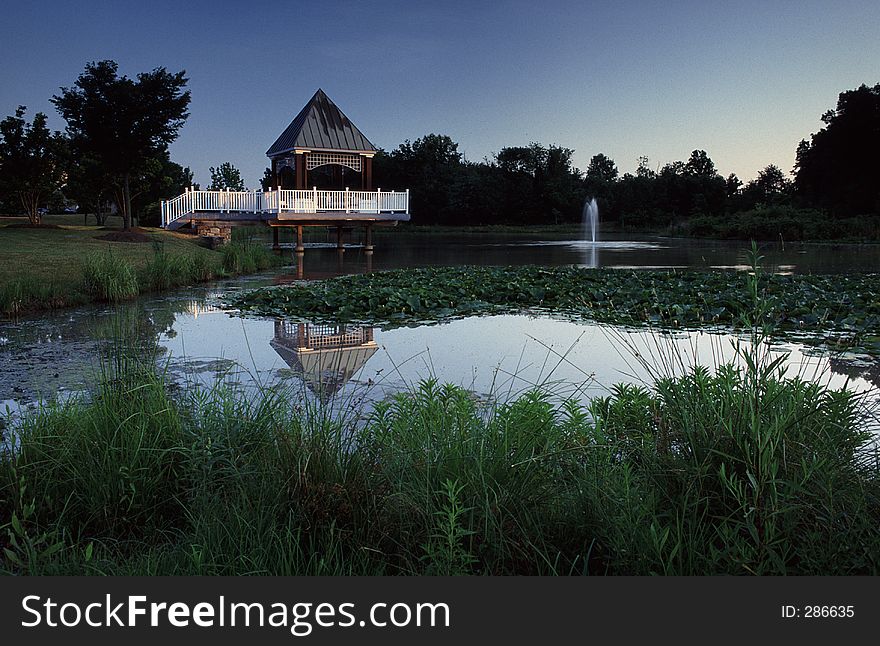 Gazeebo over Pond