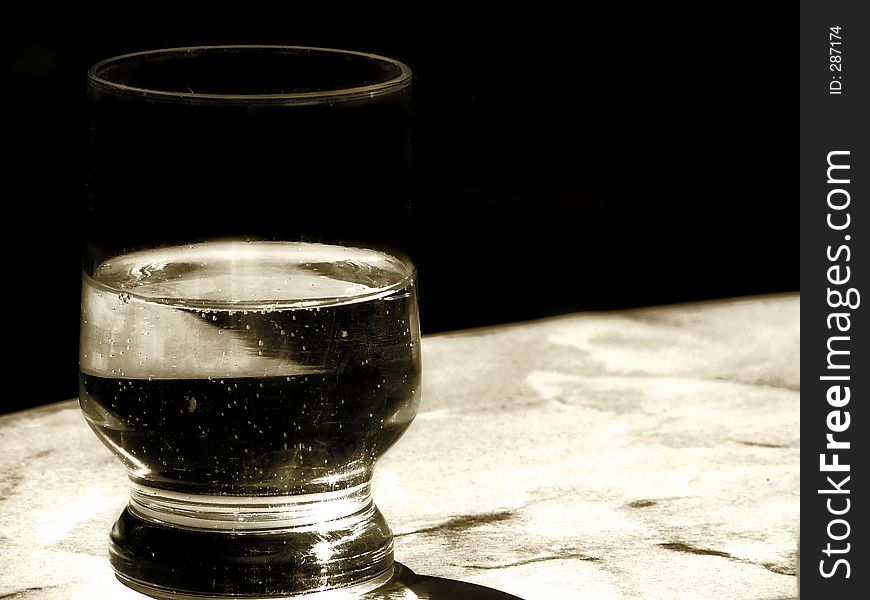 Shot of a glass of water. Shot of a glass of water