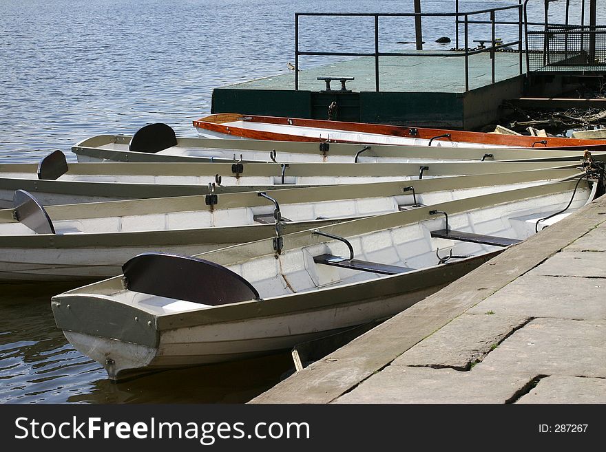 Row Boats Moored on the Dee in Chester. Row Boats Moored on the Dee in Chester