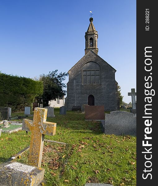 Church and graveyard taken in Somerset England