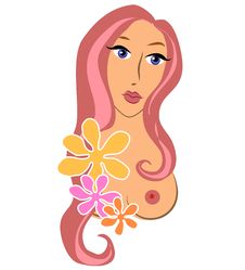 Nude Woman Breast Flowers Stock Image Nude Woman Breast Flowers Stock Image