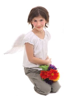 Angel Girl With Flowers Stock Images Angel Girl With Flowers Stock Images