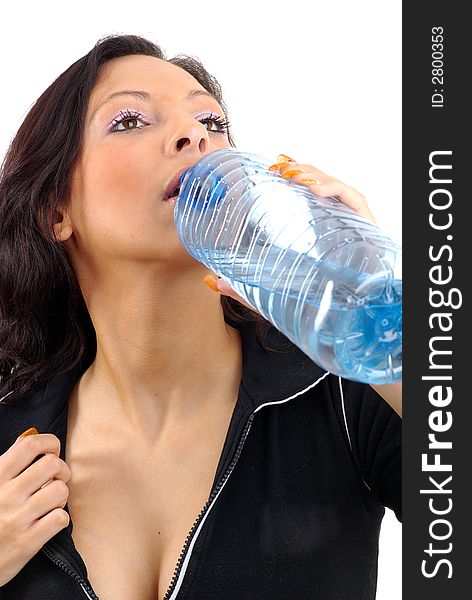 Fitness Woman Drinking Water