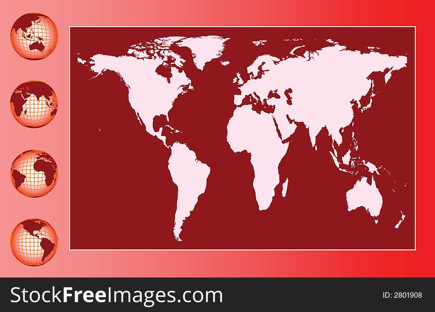 Vector illustration of a global design in a red color format. Vector illustration of a global design in a red color format