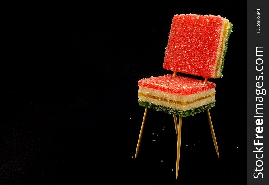Chair made of jelly candies