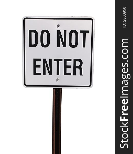 Do not enter road sign, isolated on a white background