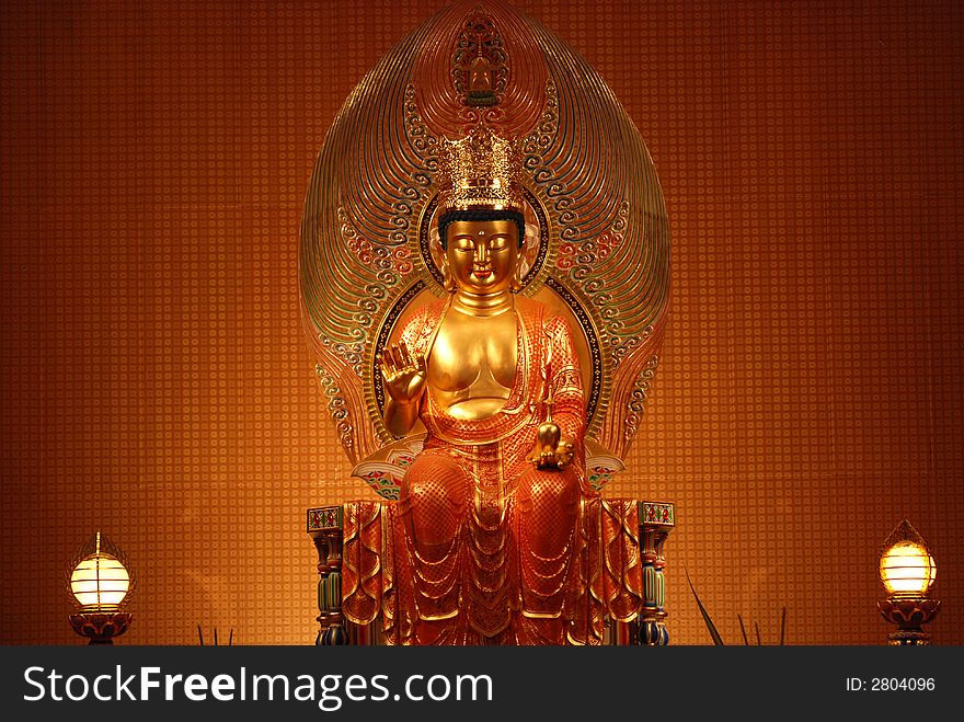 Chinese Buddha in the inside the temples