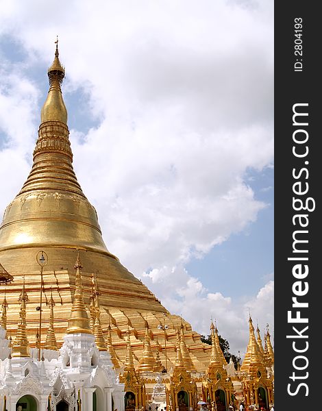 View of Shwedagon Pagoda in Yangon, Myanmar