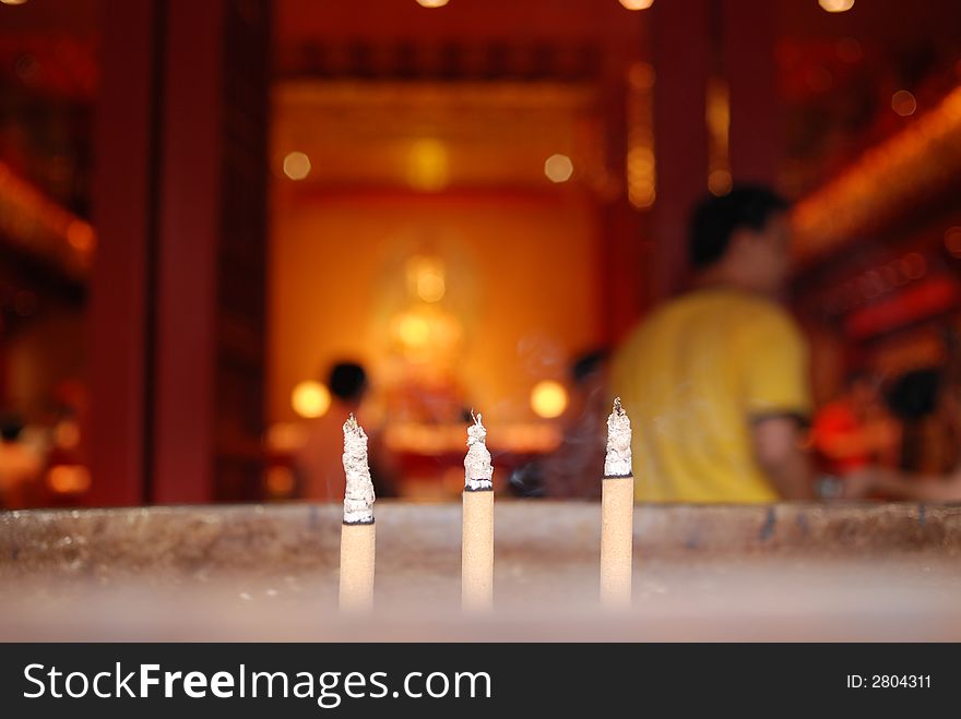 Joss stick inside the chinese temples