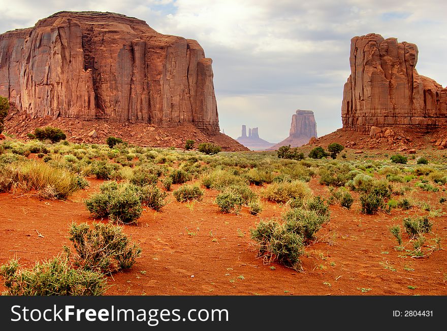 Valley between monuments, Monument Valley, Utah