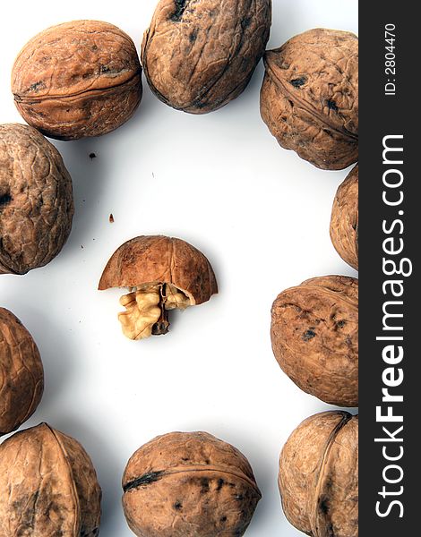 Nut Ingredient Isolated in White background