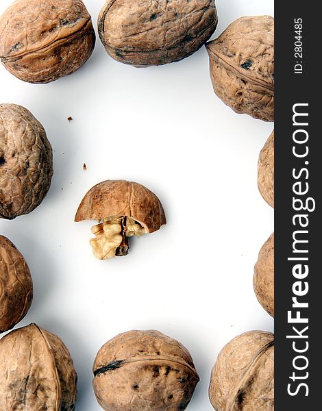 Nut Ingredient Isolated in White background