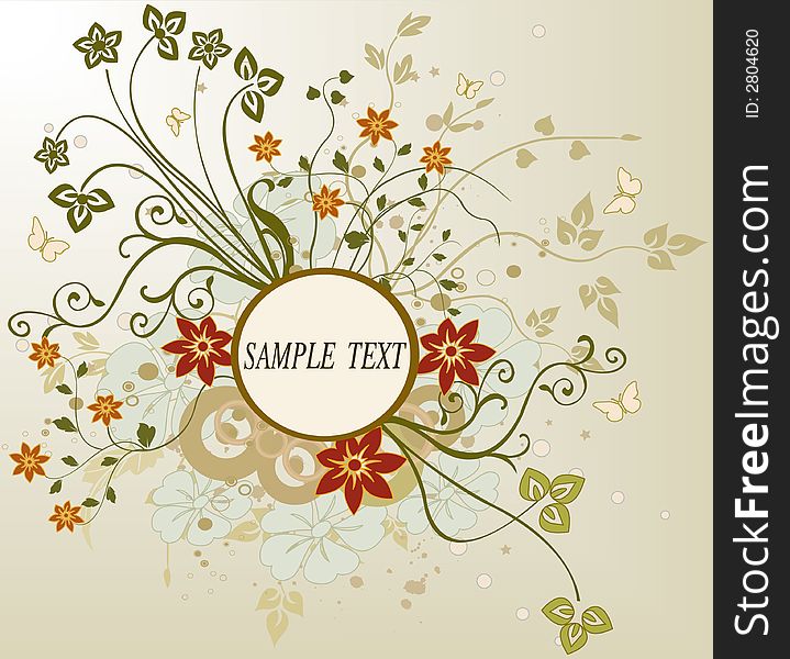 Abstract art design floral background - vector. Abstract art design floral background - vector