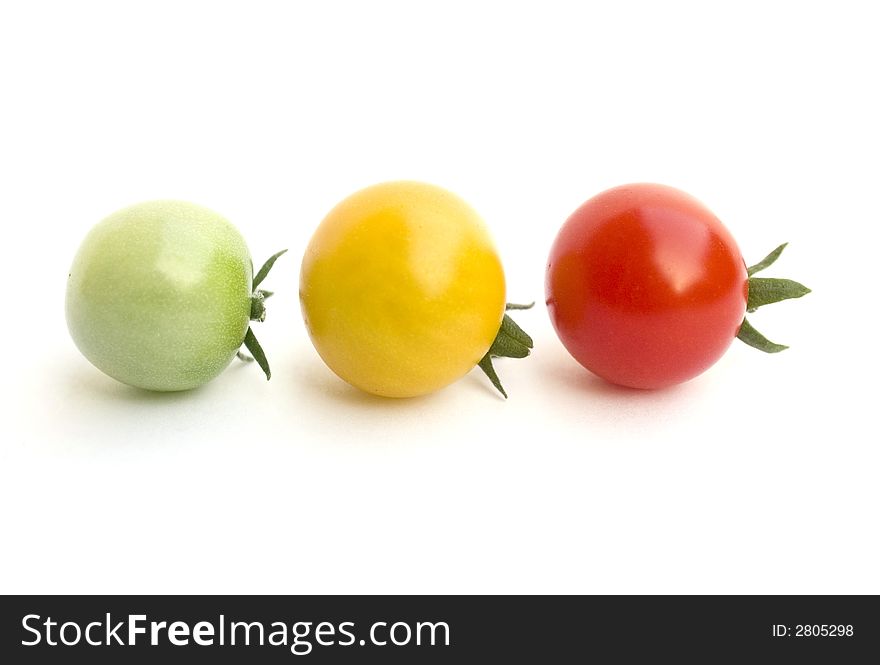 Red, Yellow And Green Tomatoes