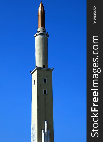 Beautiful mosque image on the blue sky background