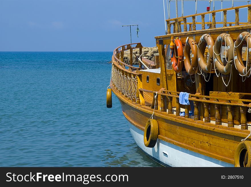 Colorful boat in the ocean