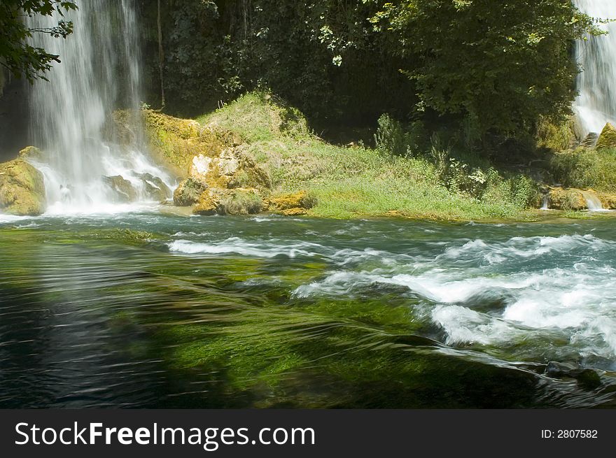 Exotic waterfall and river in Turkey