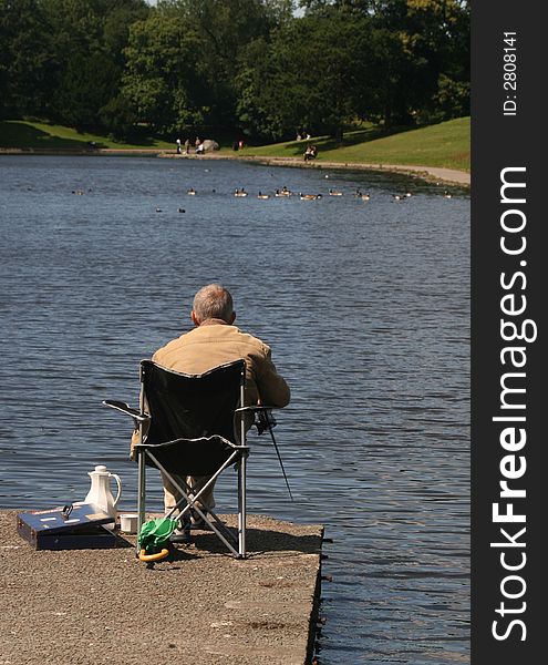 Fishing at Sefton Park Liverpool