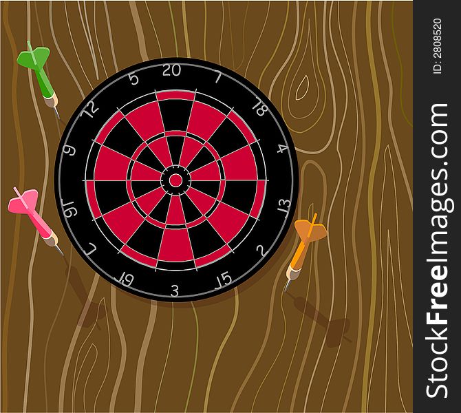 Vector art of darts missing target. Vector art of darts missing target