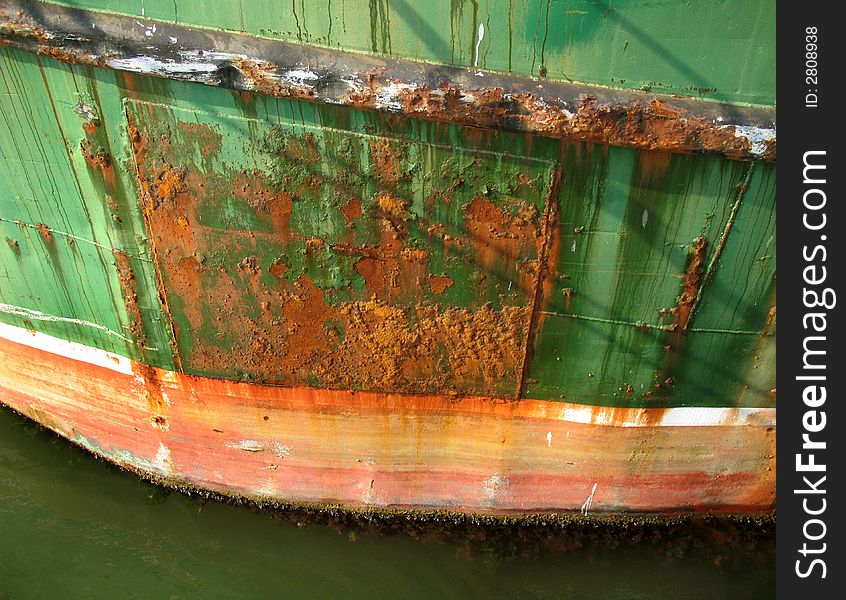 Photo of rust covered fishing trawler. Photo of rust covered fishing trawler.