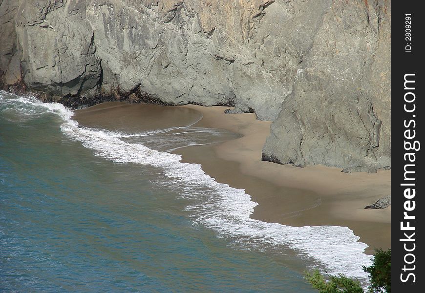 Secluded, yet dangerous beach at Lands End in San Francisco. Secluded, yet dangerous beach at Lands End in San Francisco