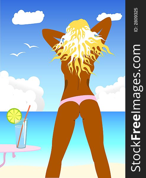 Vector illustration on a theme of summer holiday