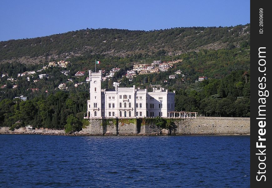 Miramare castle, near Trieste, Italy. Former residence of Maximilian von Habsburg.