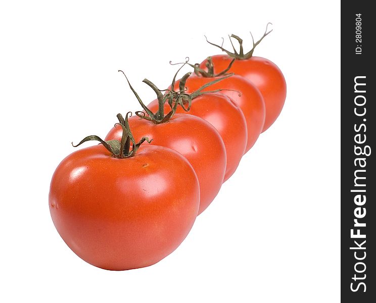 A line of tomatoes