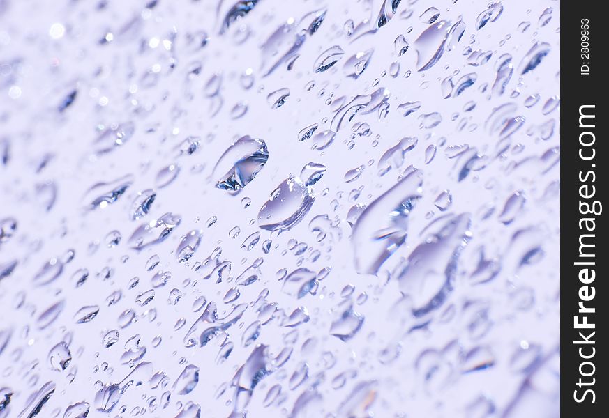 Blue water drops abstract background