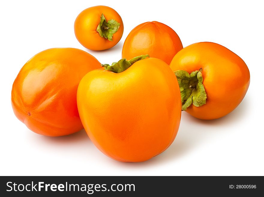 Persimmon group on white background