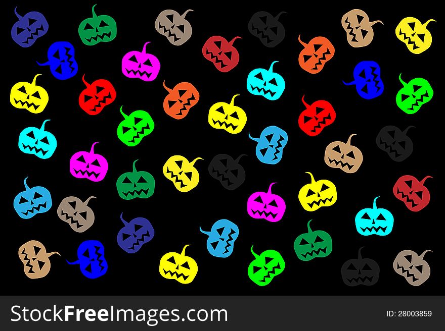 Colorful halloween ,jack-o'-lantern , cartoon,illustrator,graphic. Colorful halloween ,jack-o'-lantern , cartoon,illustrator,graphic