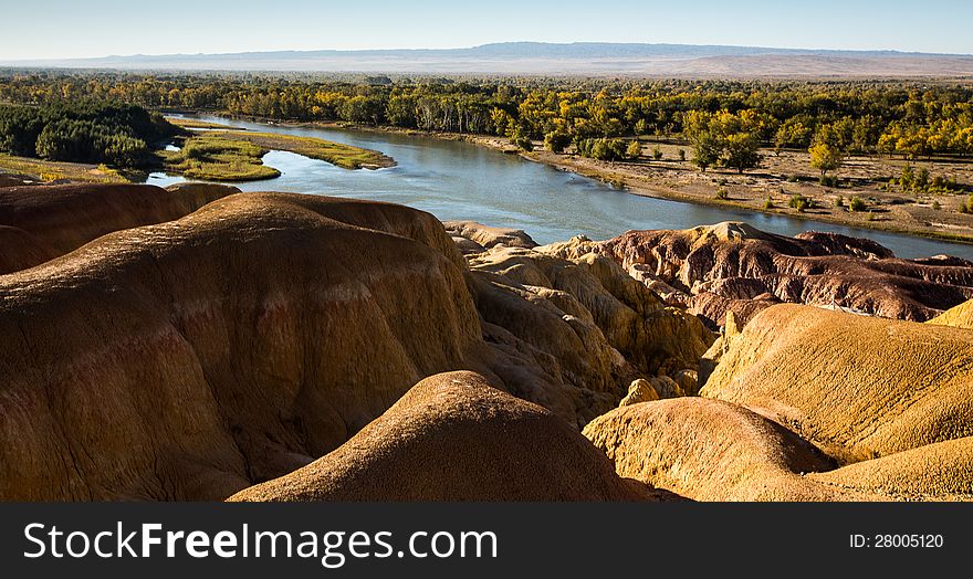 China Xinjiang multicolored mountains