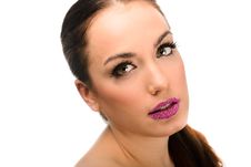 Attractive Girl. Make Up. Perfect Skin Royalty Free Stock Photo